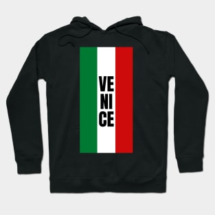 Venice City in Italian Flag Vertical Hoodie